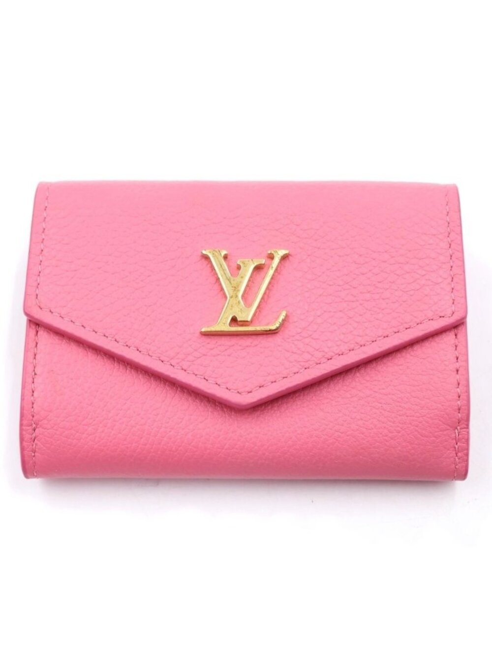 Louis Vuitton Portefeuille Lock Mini Trifold Wallet Compact Punch Pink